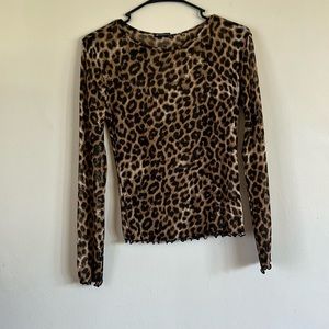 Sheer cheetah print top